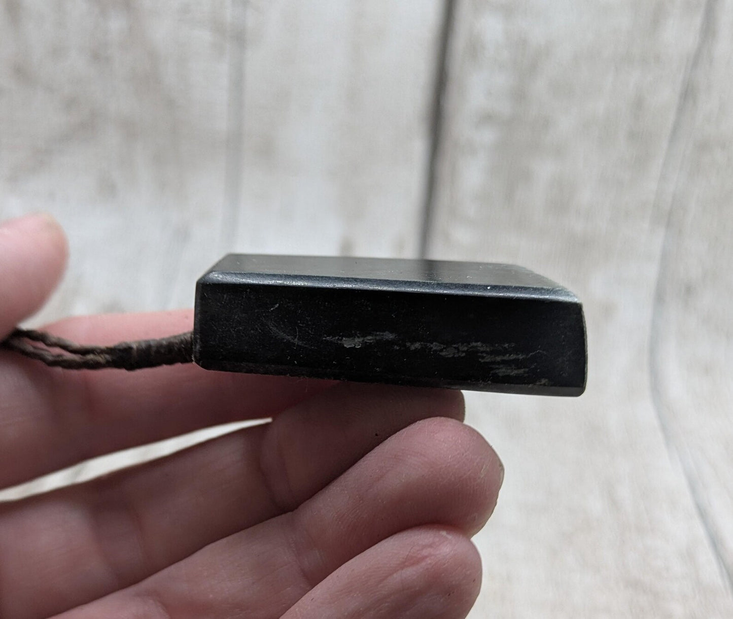 New Zealand Pounamu Nephrite Jade Rectangle Pendant – Raw Live Edge, Sparkling Greenstone