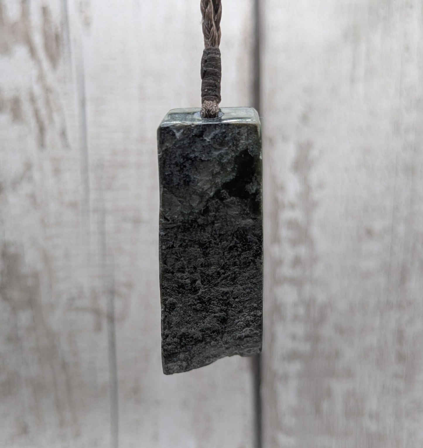 New Zealand Pounamu (Nephrite Jade) Raw Adze-Style Pendant – Live Edge Greenstone