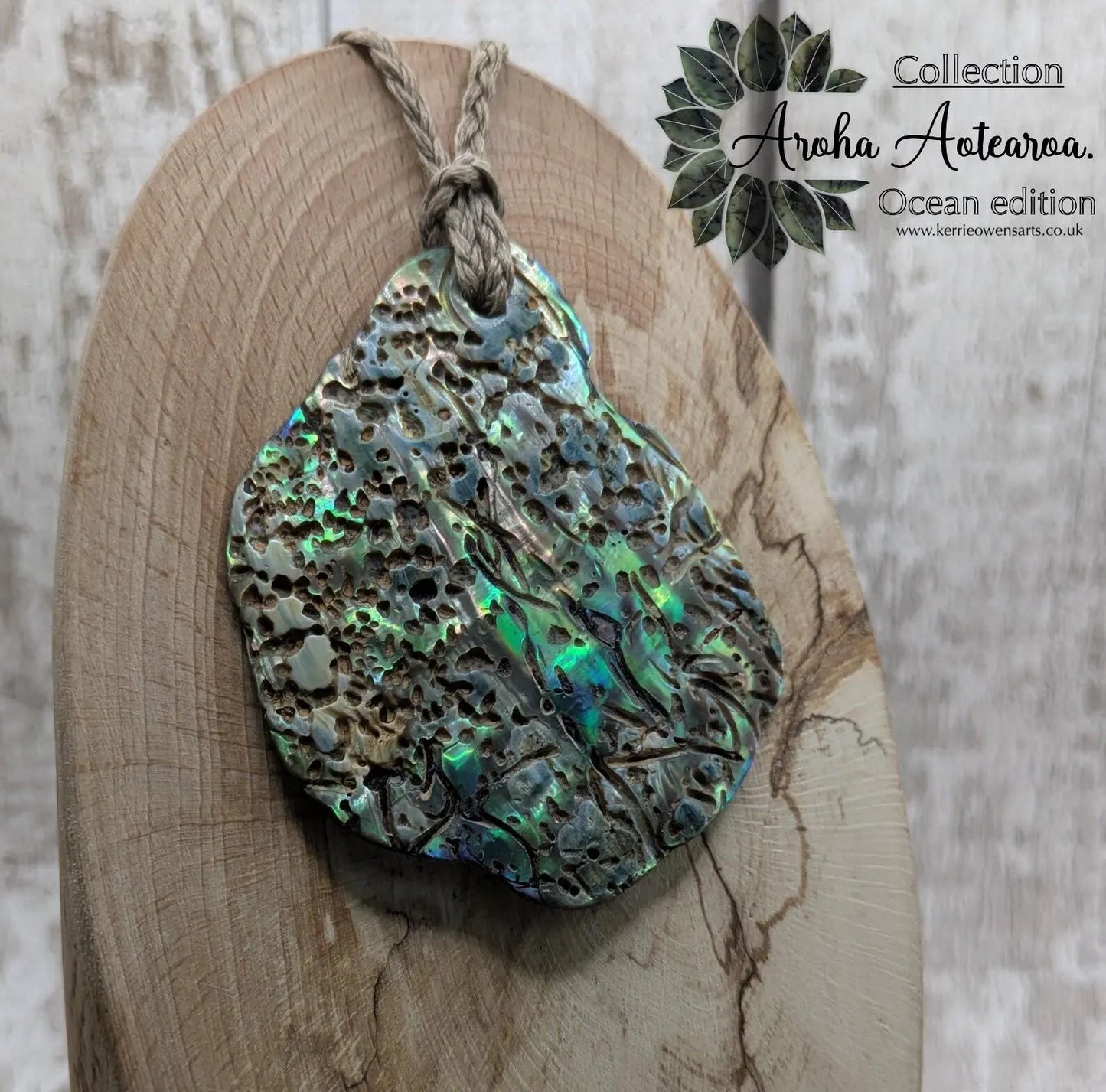 Large Freeform NZ Pāua Shell Pendant – Iridescent Abalone Statement Necklace, Natural statement Beach Jewellery.