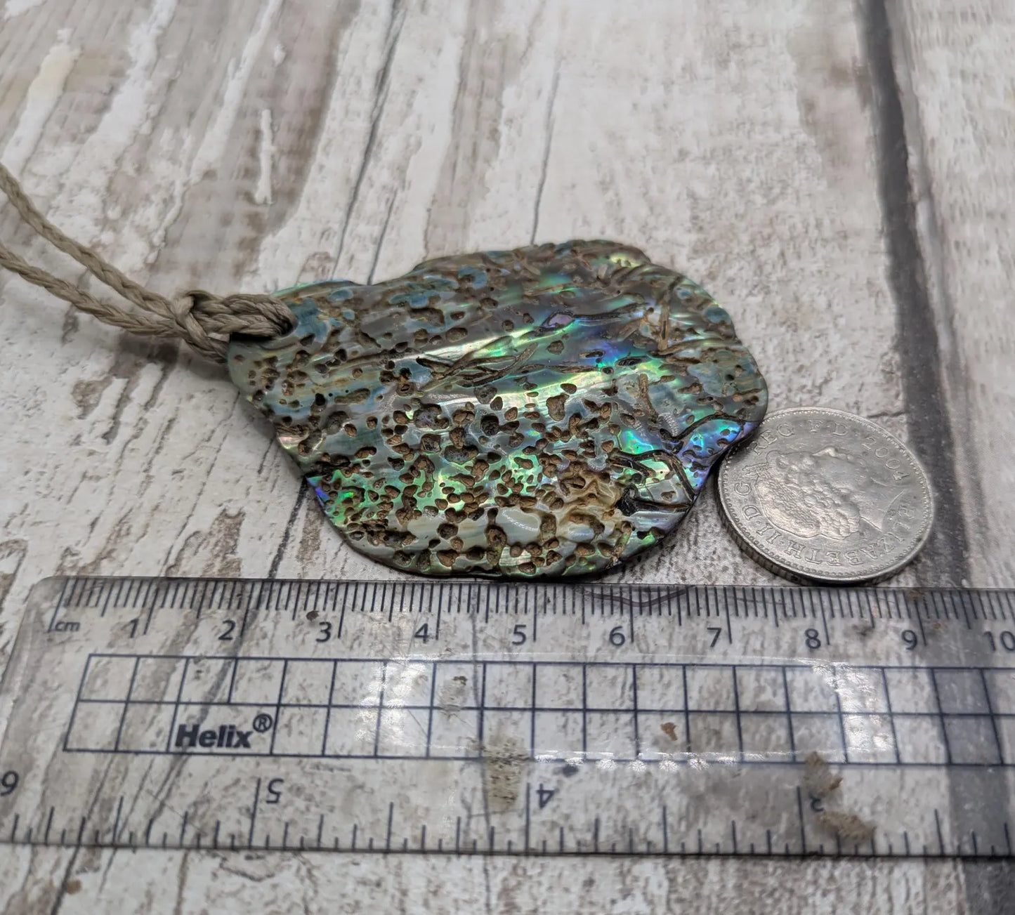 Large Freeform NZ Pāua Shell Pendant – Iridescent Abalone Statement Necklace, Natural statement Beach Jewellery.