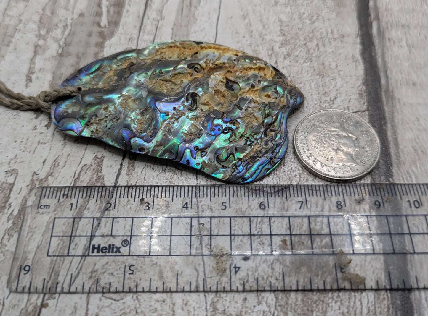 Large Freeform NZ Pāua Shell Pendant – Iridescent Abalone Statement Necklace, Natural statement Beach Jewellery.