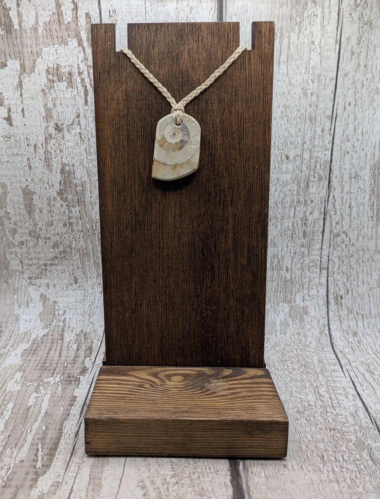 Jurassic Charmouth Ammonite Pendant – Calcite-Crystal in Limestone Fossil Necklace - Natural history - Fibonacci sequence amulet.