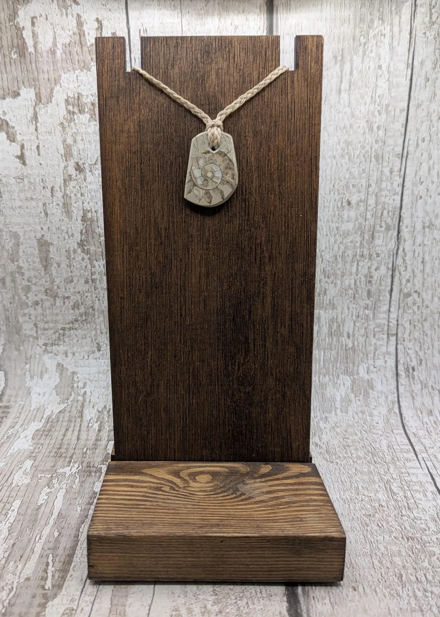 Jurassic Charmouth Ammonite Pendant – Calcite-Crystal in Limestone Fossil Necklace - Natural history - Fibonacci sequence amulet.