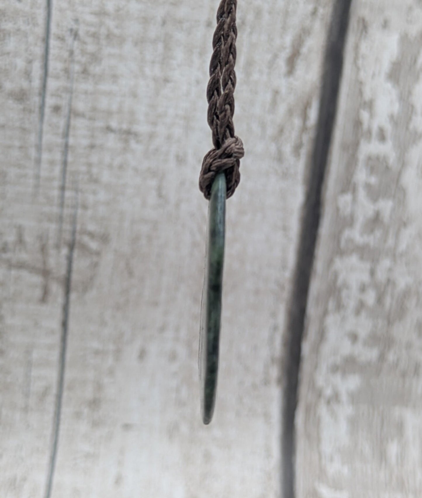 Tumble polished New Zealand Pounamu Jade Necklace – Raw Greenstone Offcut crystal Pendant on Cord, simple spiritual jewellery.