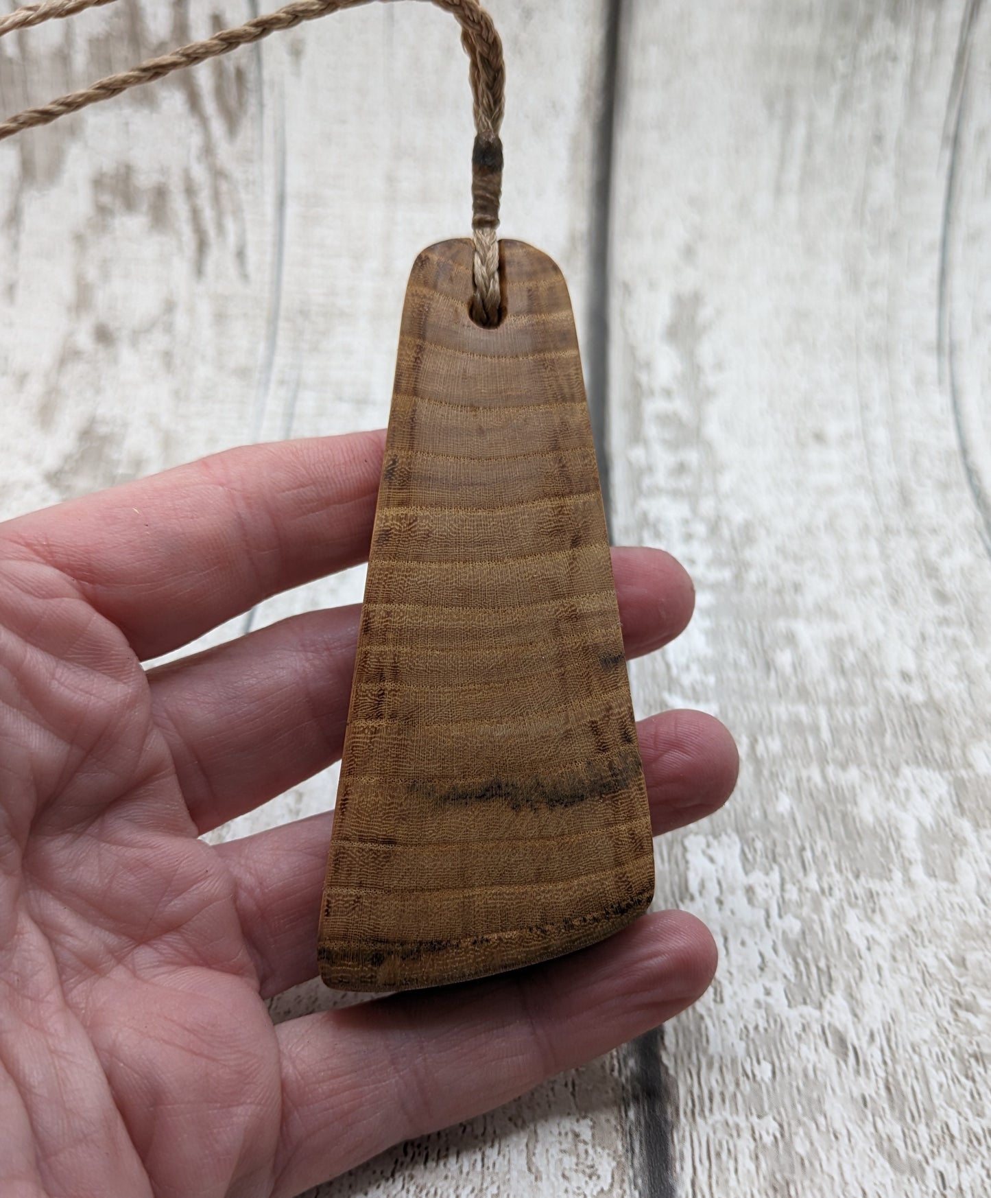 Birch wood sunflower toki styled pendant.