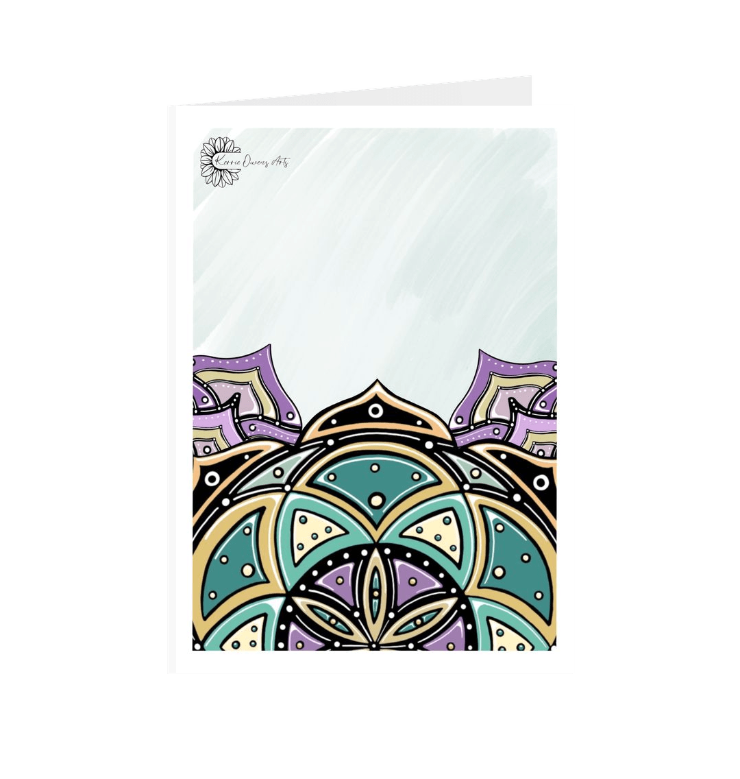 White Geometric pattern greetings cards.