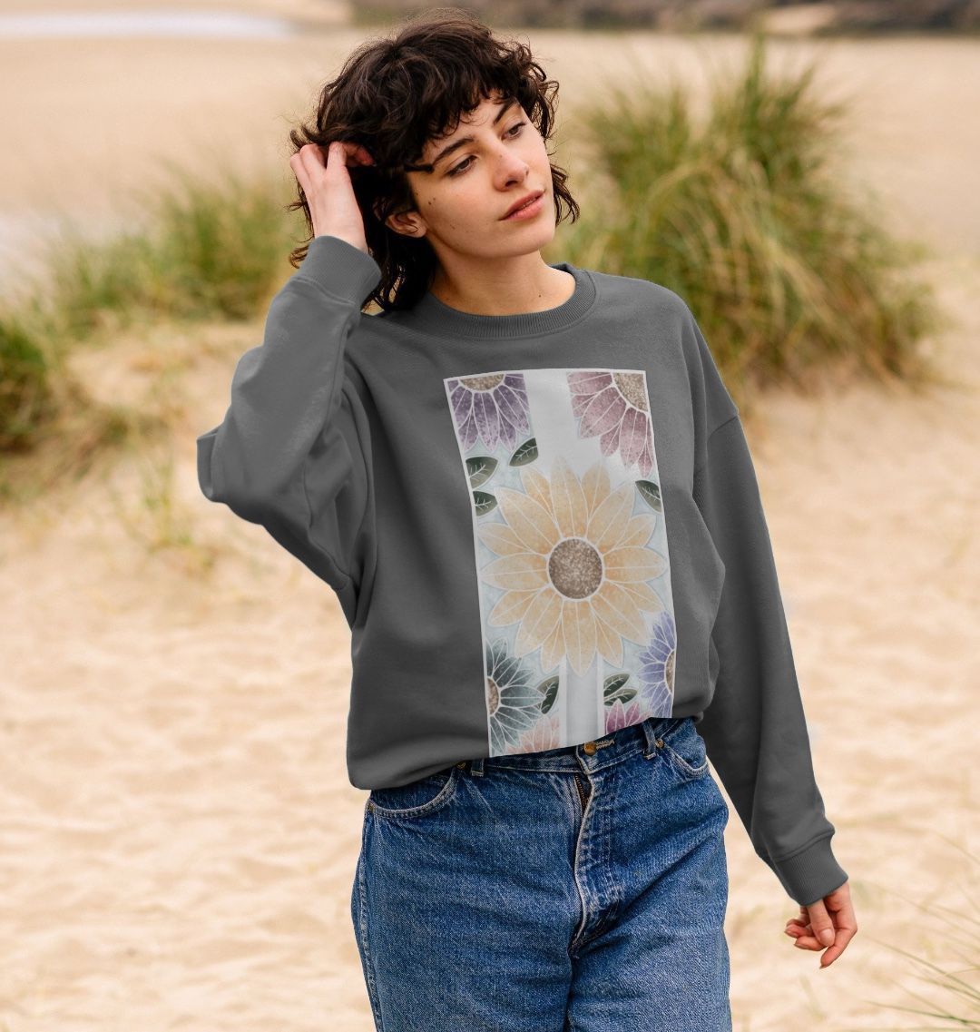 Women’s Sunflower banner oversized sweatshirt.