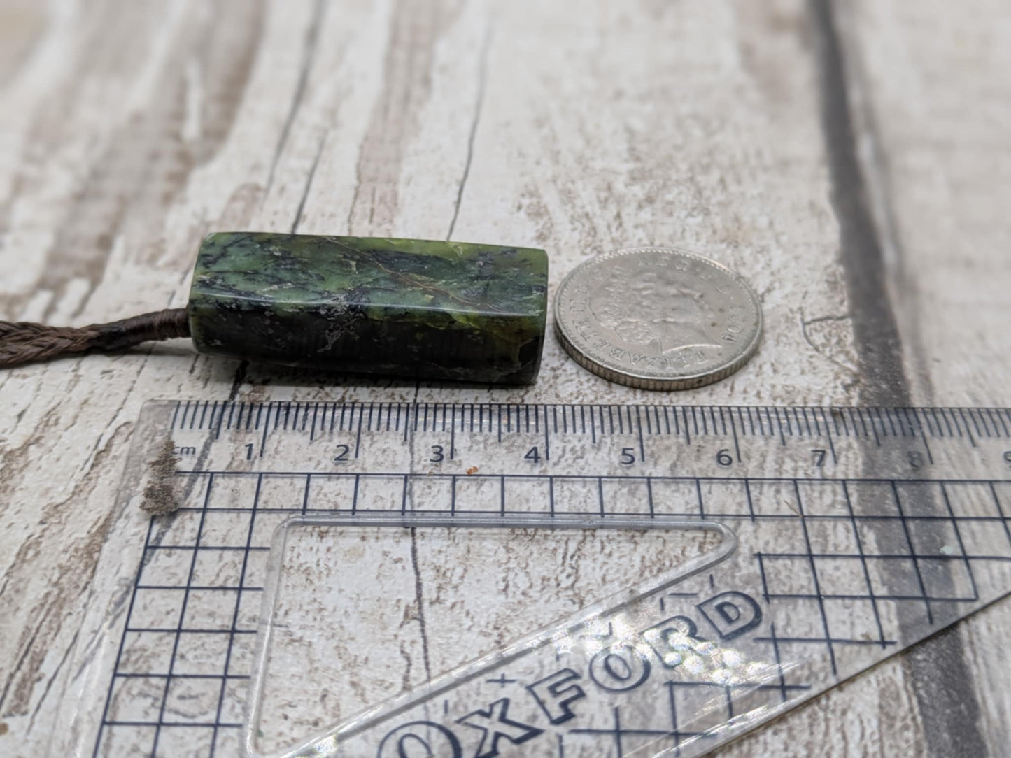 Hast pass serpentine rectangle pendant Pounamu greenstone.