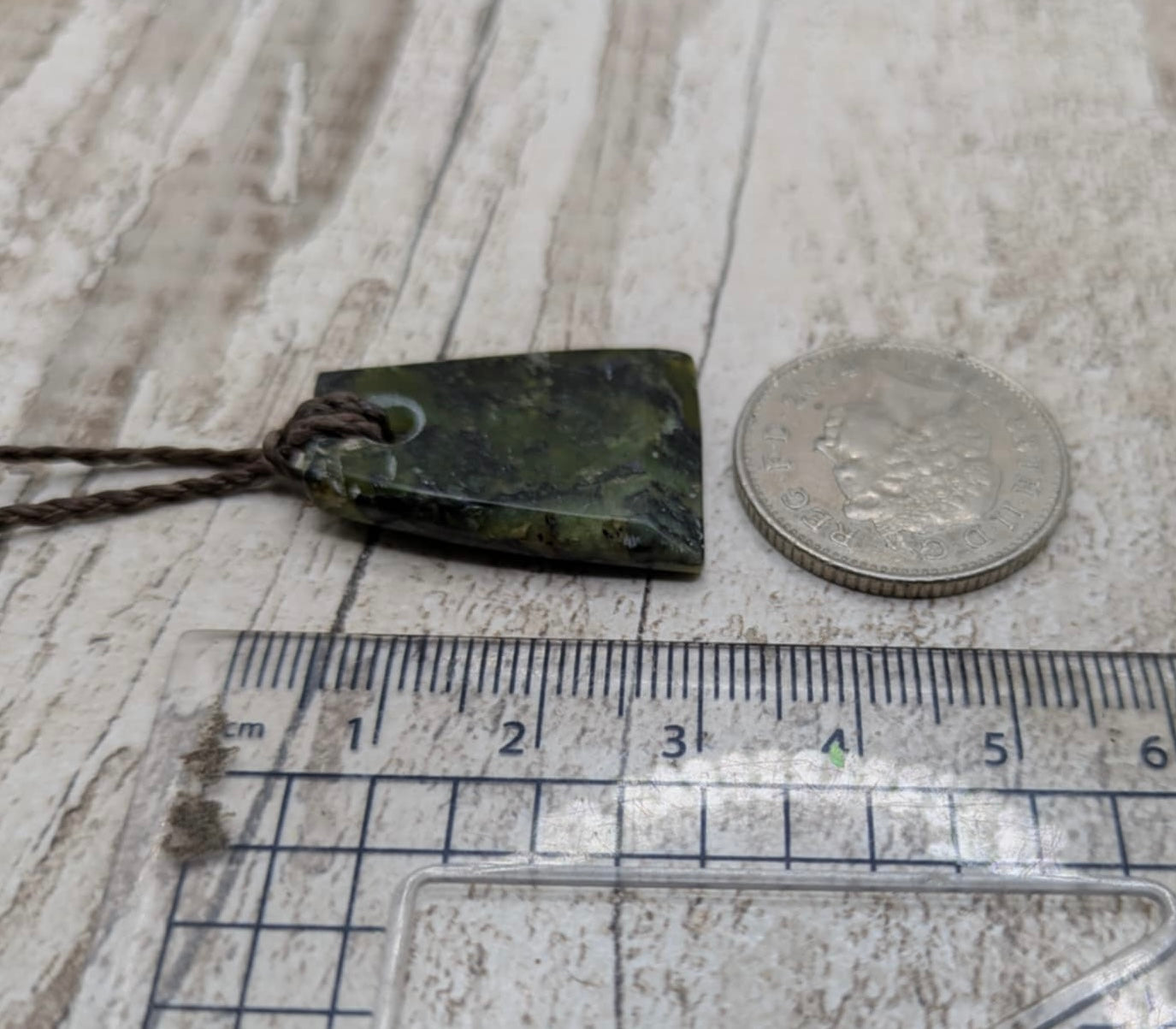 Haast pass serpentine pounamu greenstone Toki style pendant.