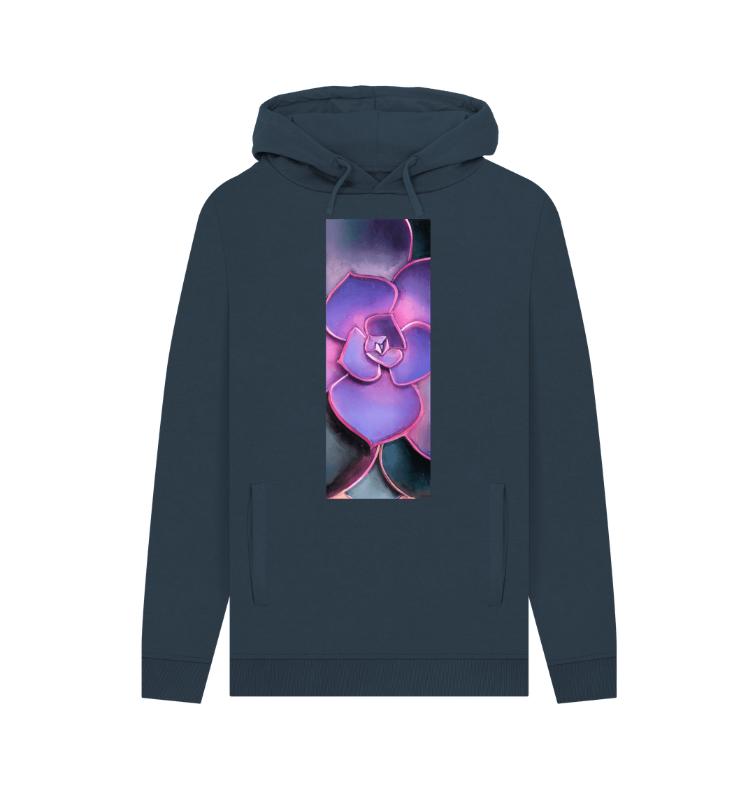 Navy Pink to purple ombr\u00e9 succulent unisex hoodie.