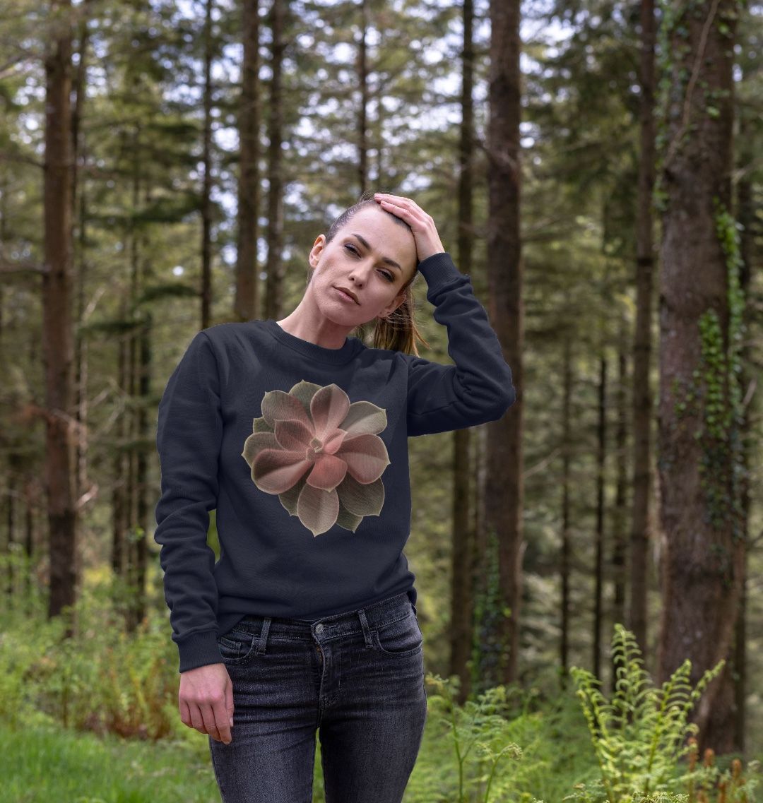 Women’s Red to green ombré succulent sweatshirt.