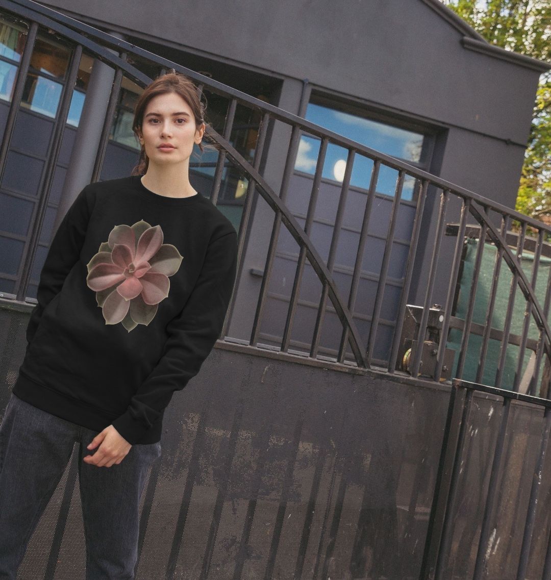 Women’s Red to green ombré succulent sweatshirt.
