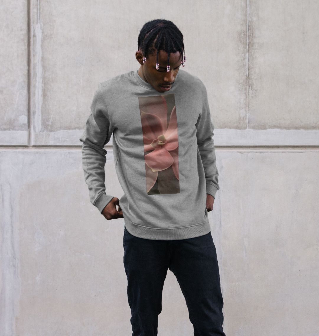 Men’s red to green succulent banner sweater.