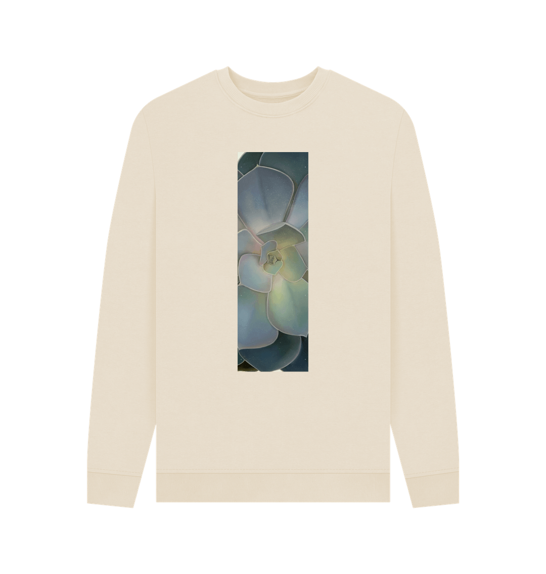 Oat Men\u2019s green ombr\u00e9 succulent banner sweater.