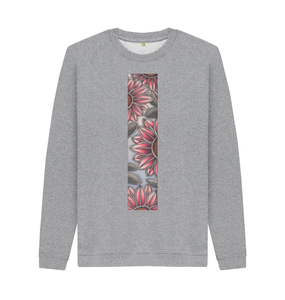 Light Heather Unisex stained glass sunflowers sweatshirt.