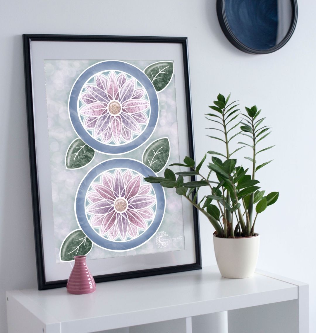 Two sister florals poster print.