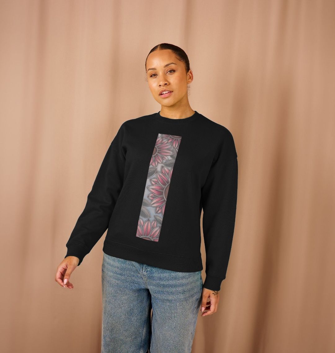 Stained glass sunflower women’s oversized sweatshirt.