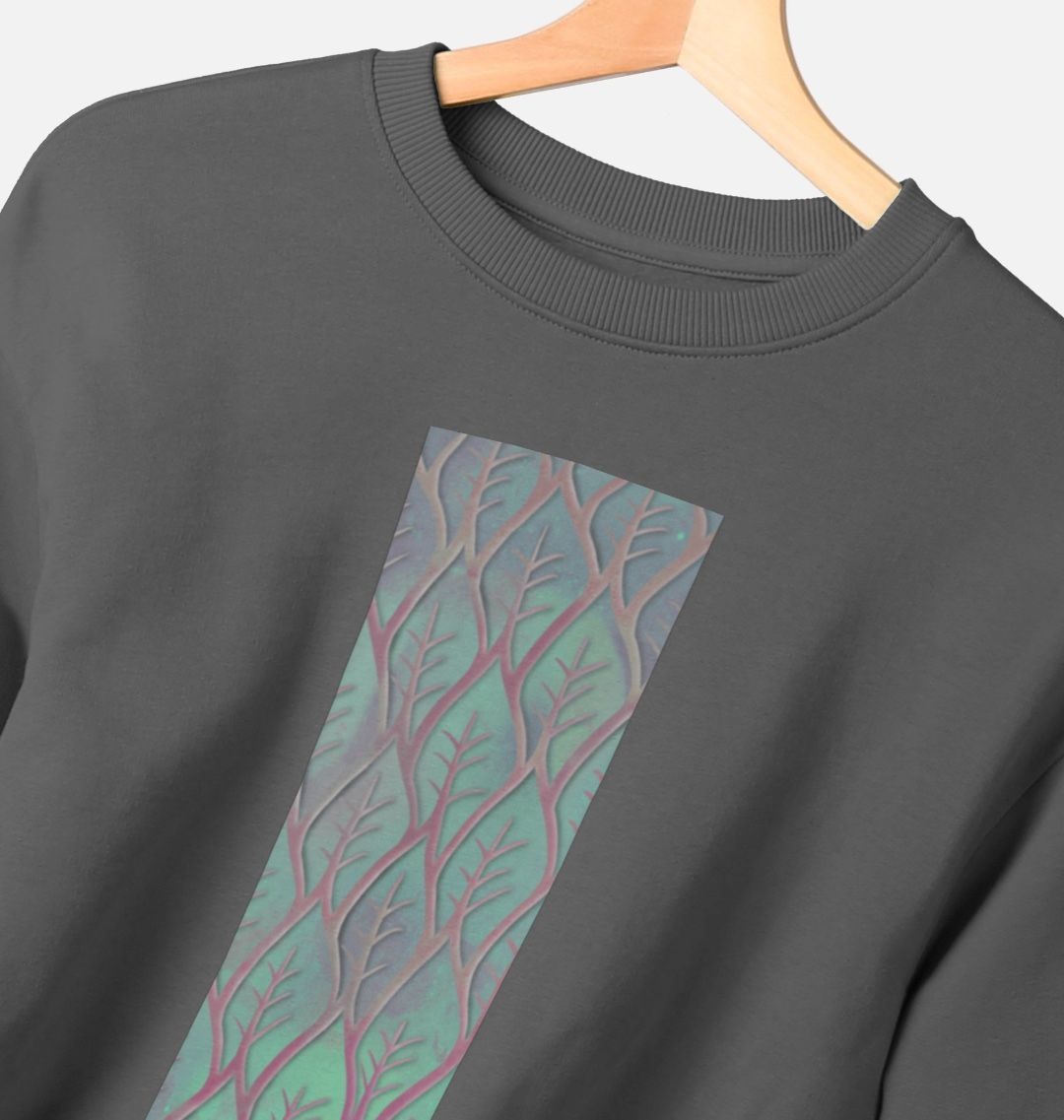 Women's cosmic leaves oversized sweatshirt.