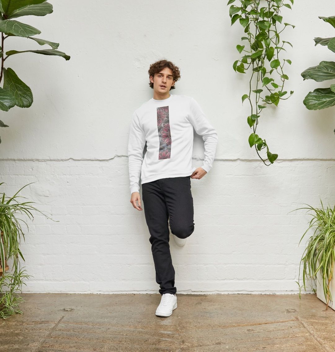 Unisex stained glass sunflowers sweatshirt.