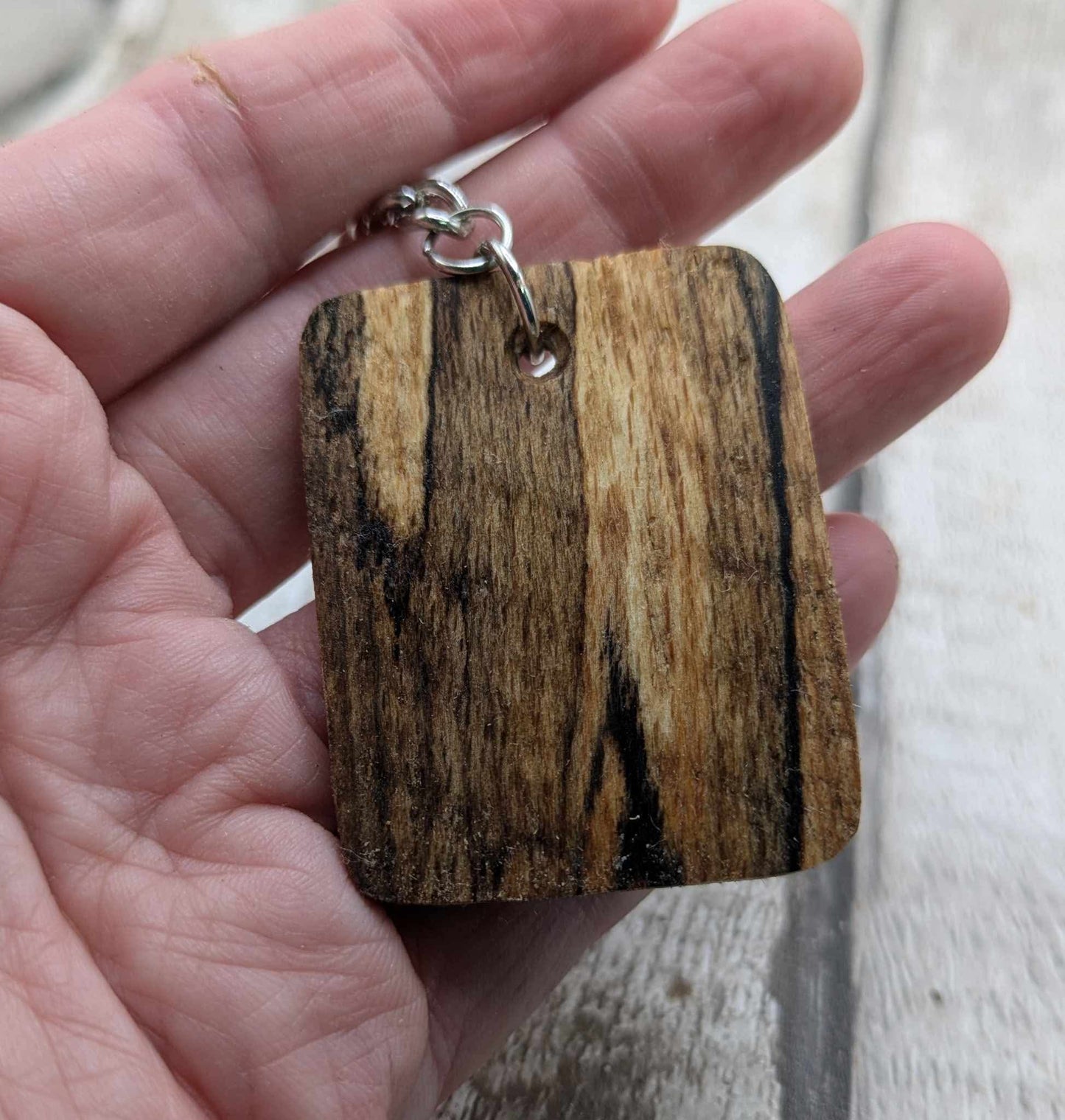 Spalted beech protection bind rune keyring