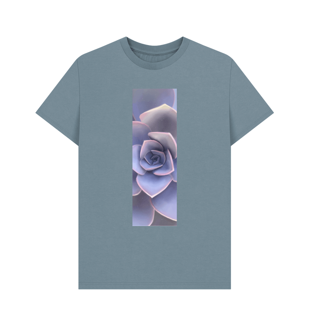 Stone Blue Unisex pastel purple ombr\u00e9 banner T- Shirts.