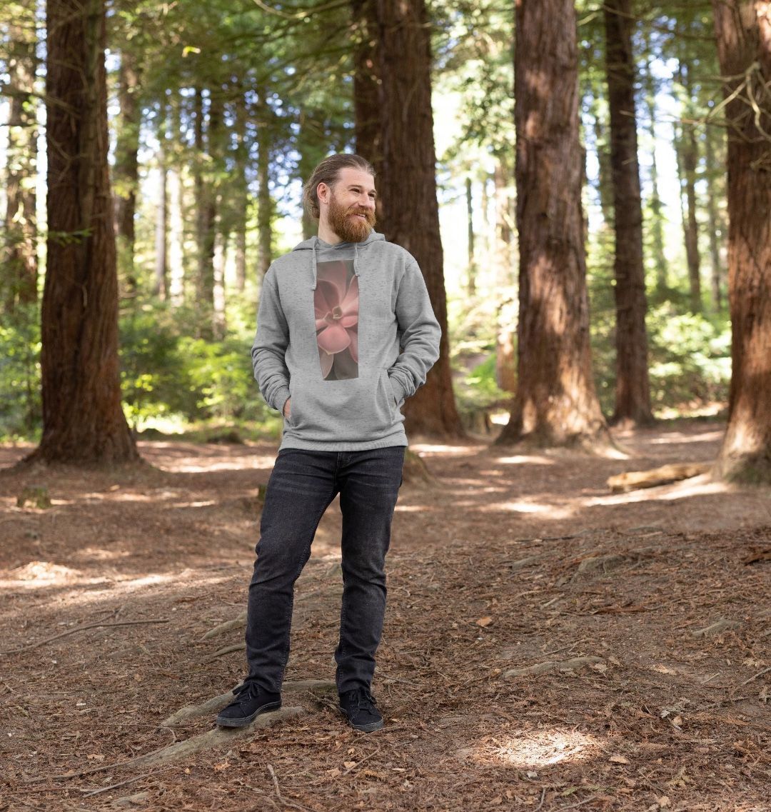 Unisex red to green ombré succulent banner hoodie.