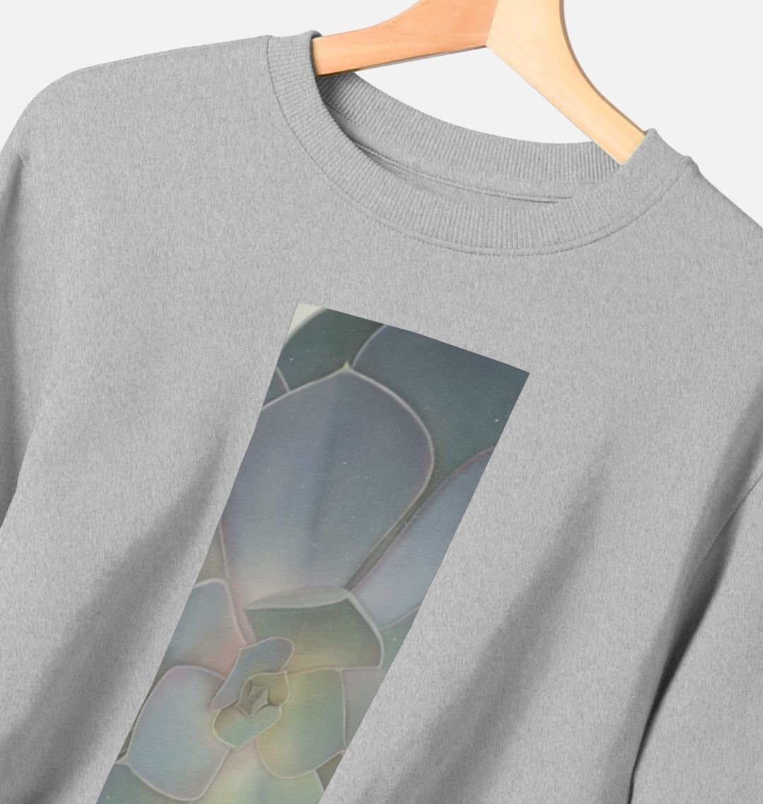 Men’s green ombré succulent banner sweater.