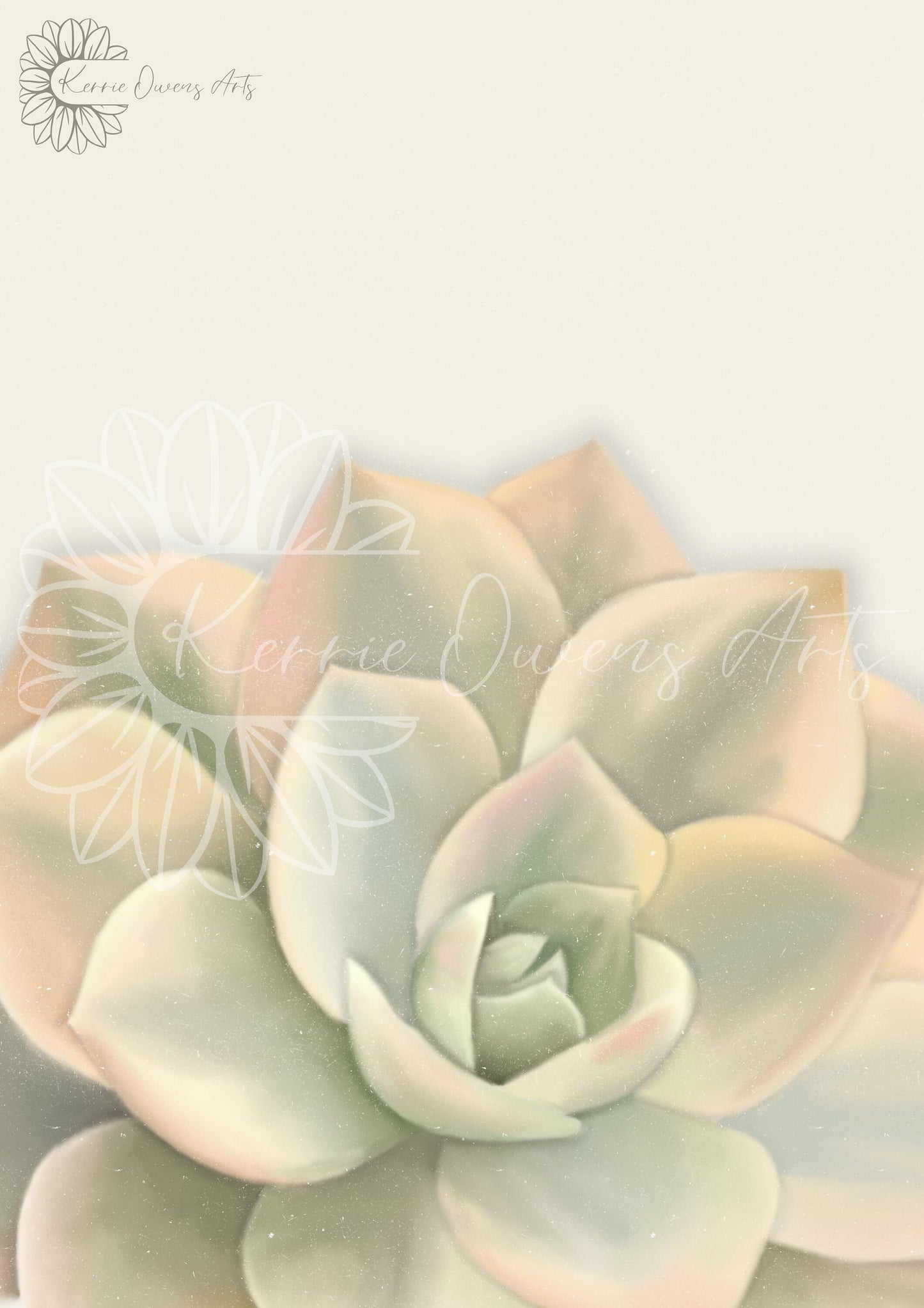 Light green succulent plant wall art, digital download.