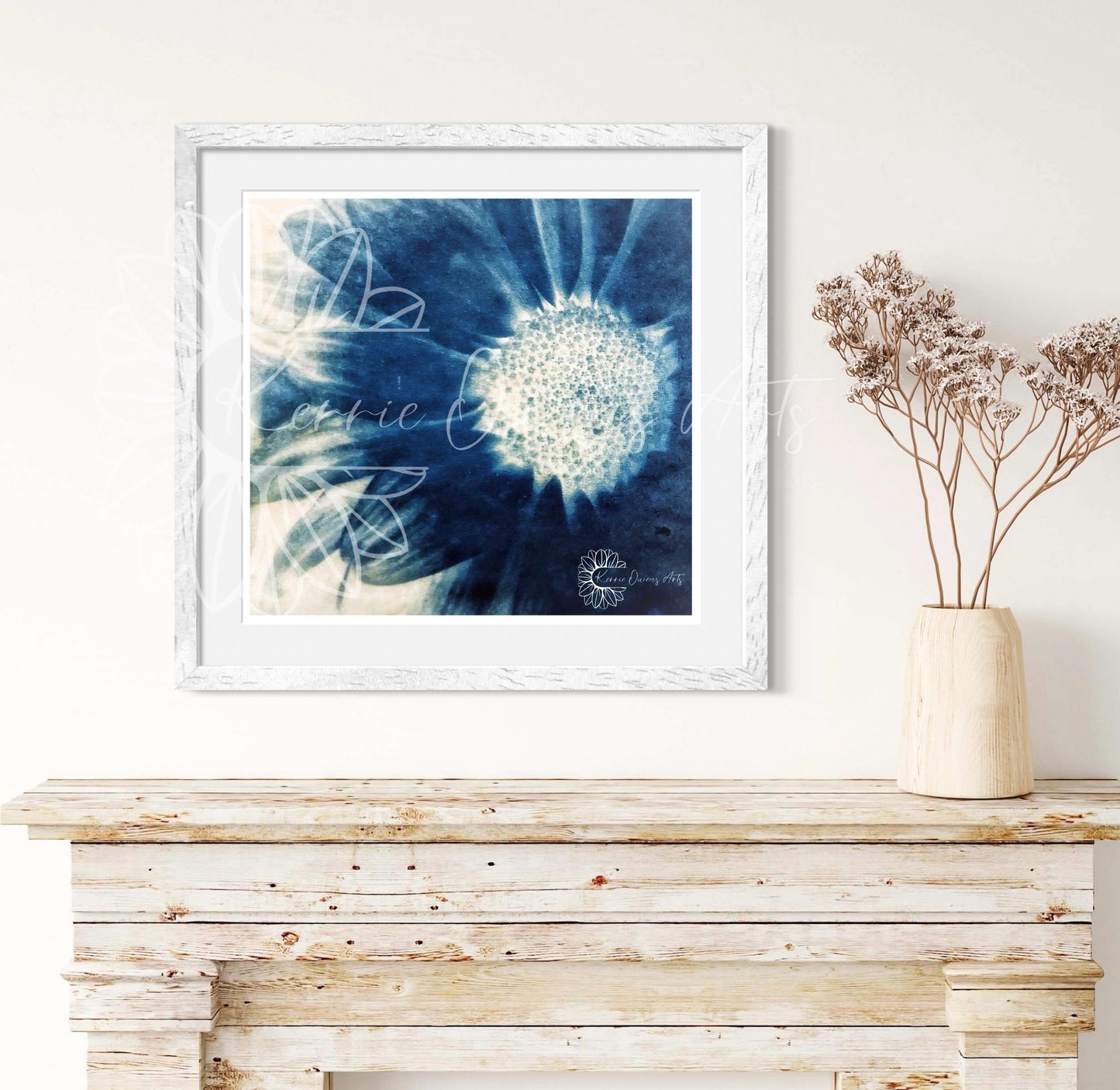 Shasta daisy, cyanotype negative print for acetate sheets, print at home, digital download.