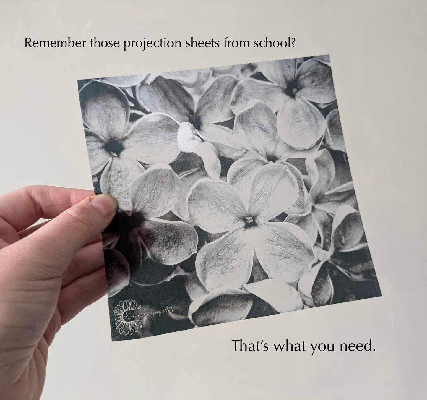 Violet flower, cyanotype negative template for acetate sheets, at home printing.