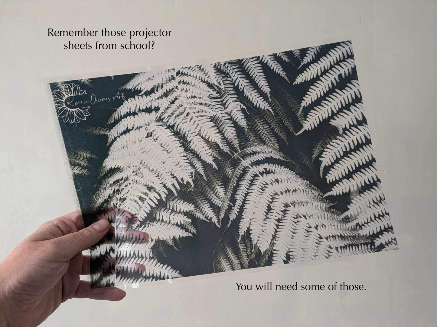 Fern leaf, cyanotype negative template, digital download, print at home.
