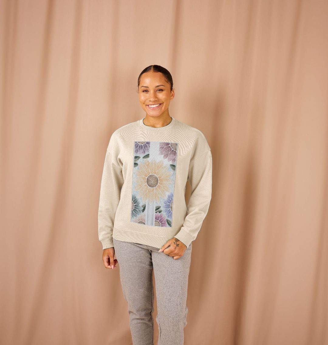 Women’s Sunflower banner oversized sweatshirt.
