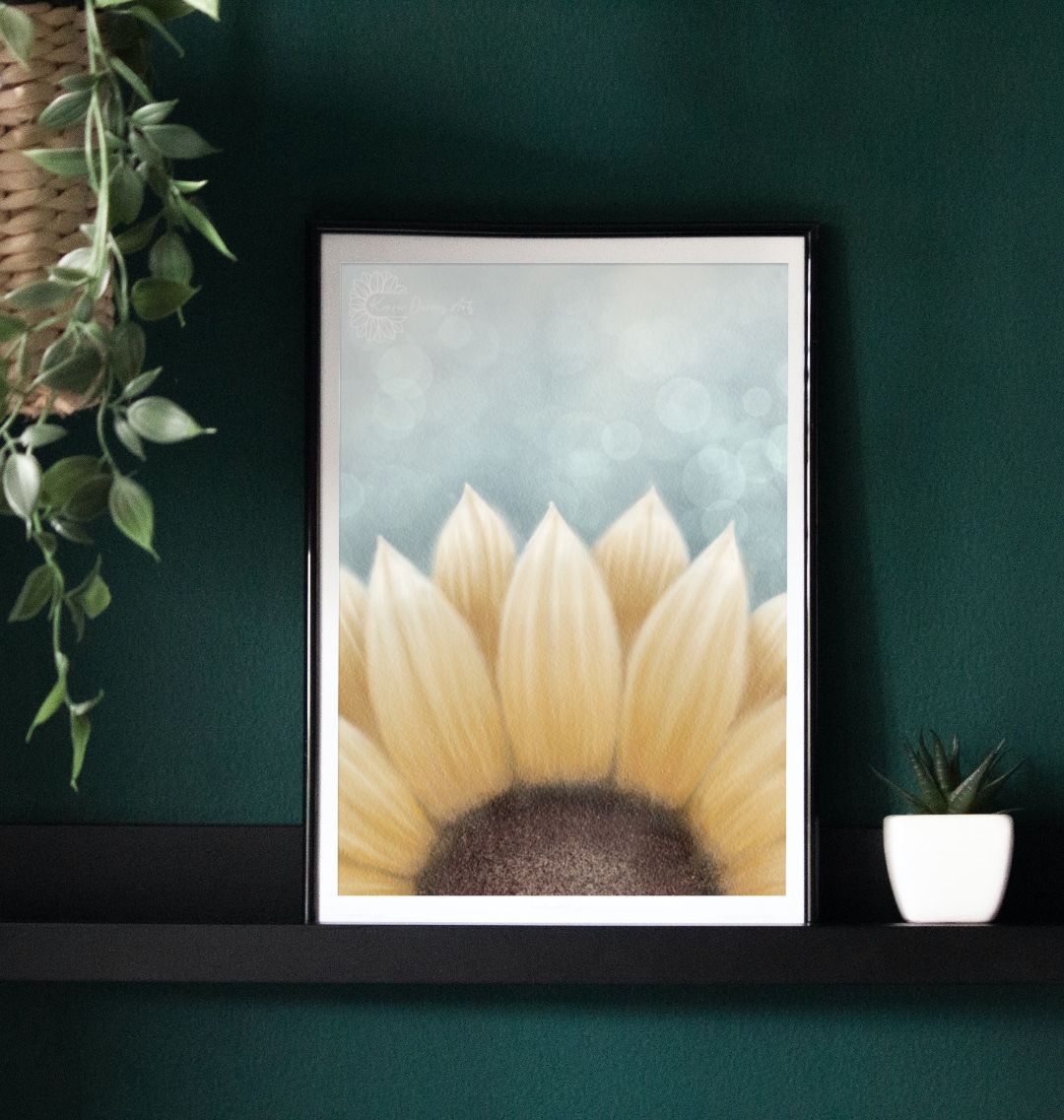 Fiadh’s sunflower bottom view poster print.