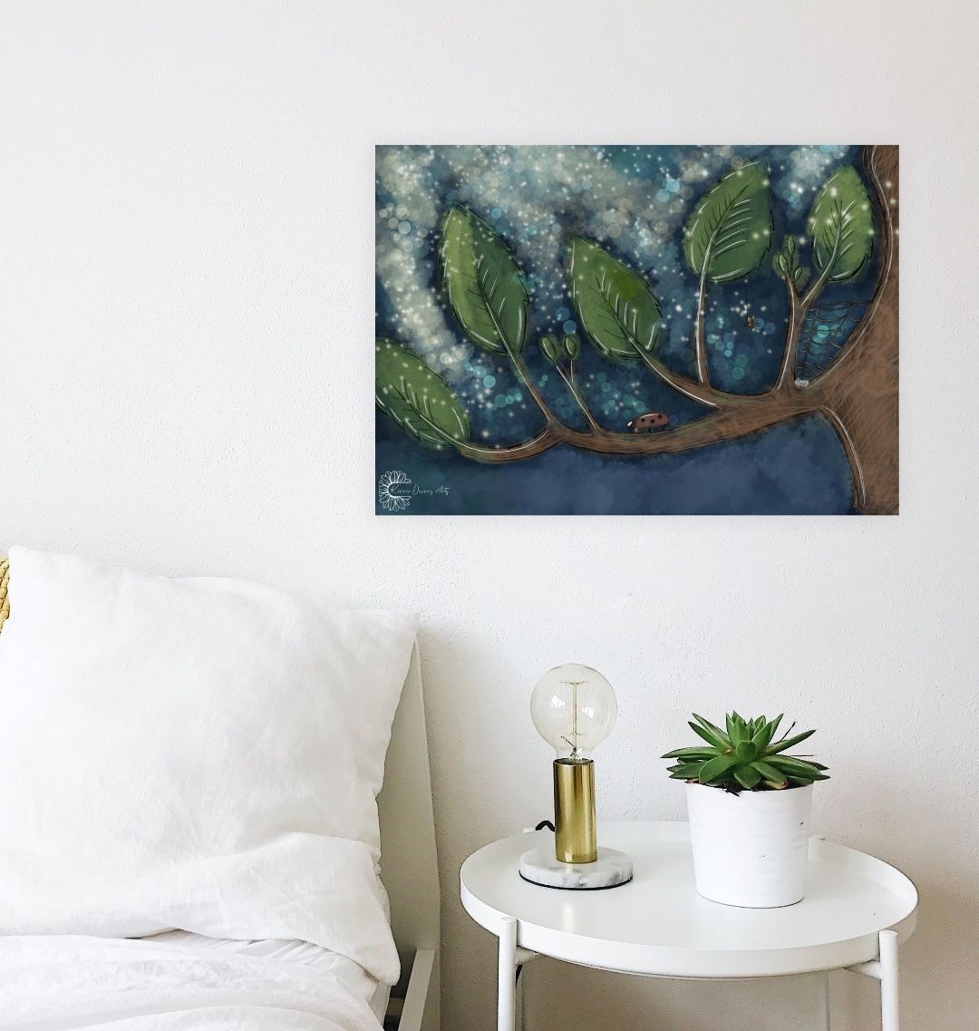 Night time glow landscape poster print.