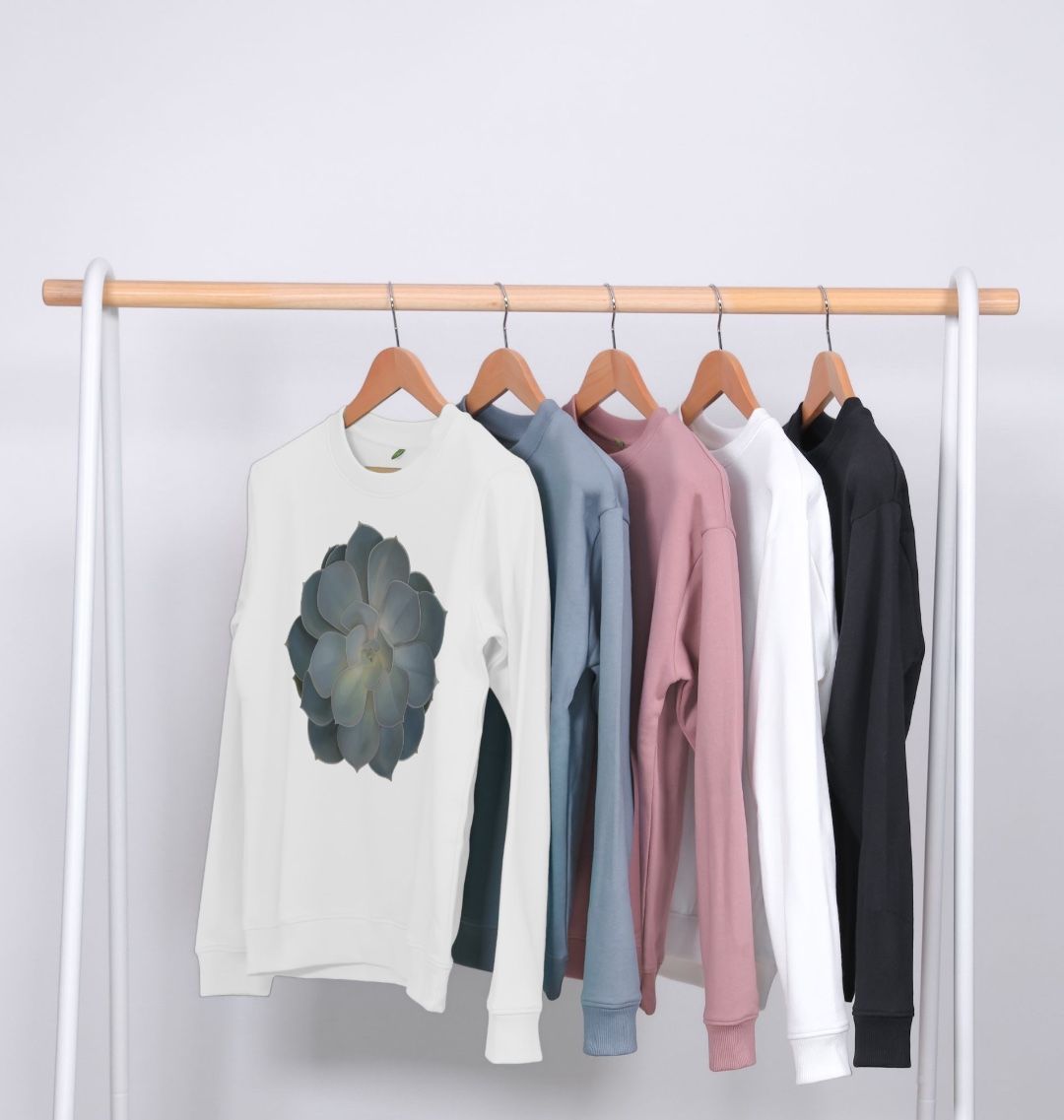 Green ombré succulent women’s sweatshirt.