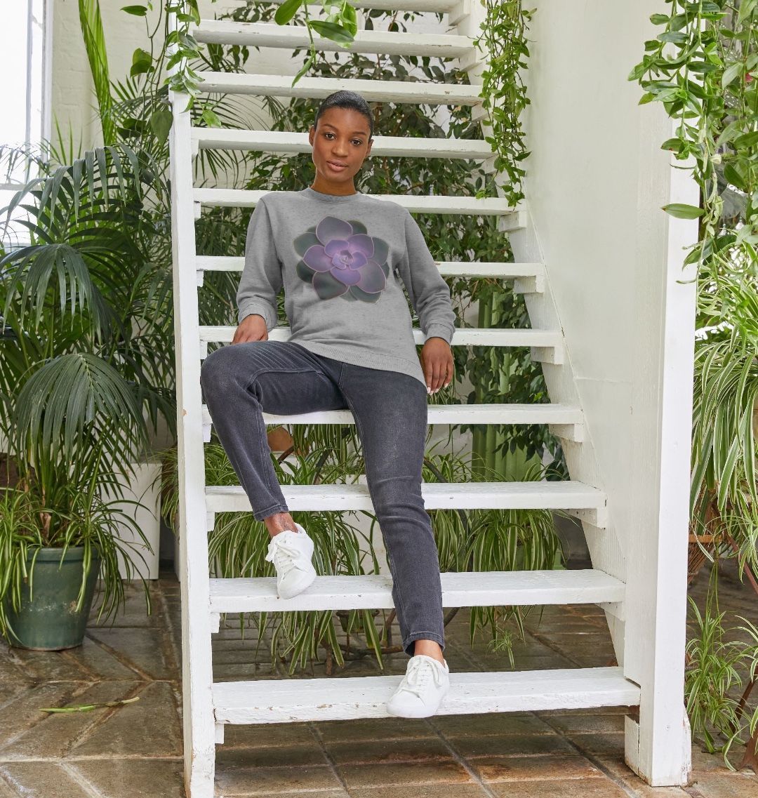 Purple to green ombré women’s sweatshirt.