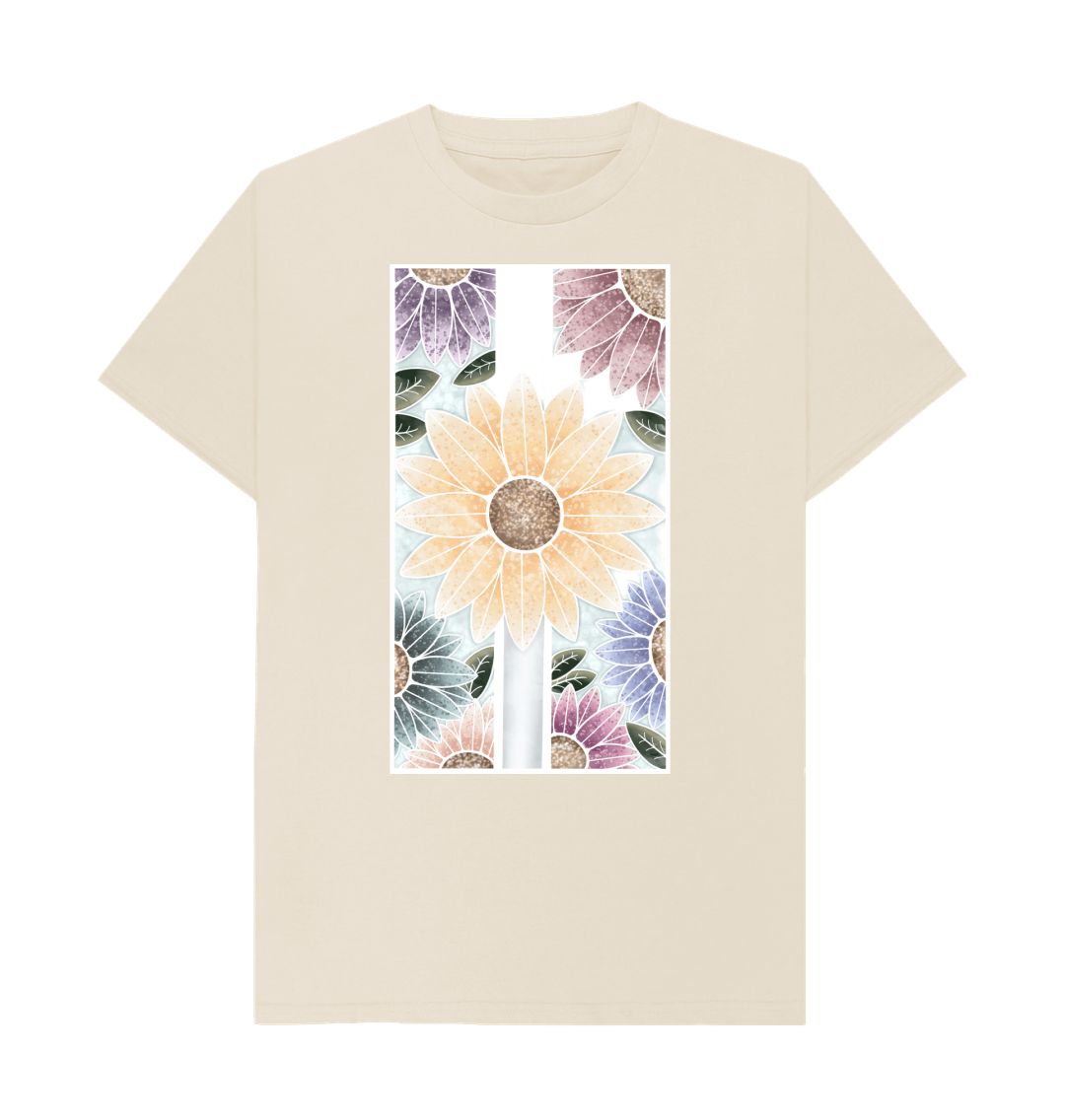 Oat Unisex sunflower banner motif t-shirt.