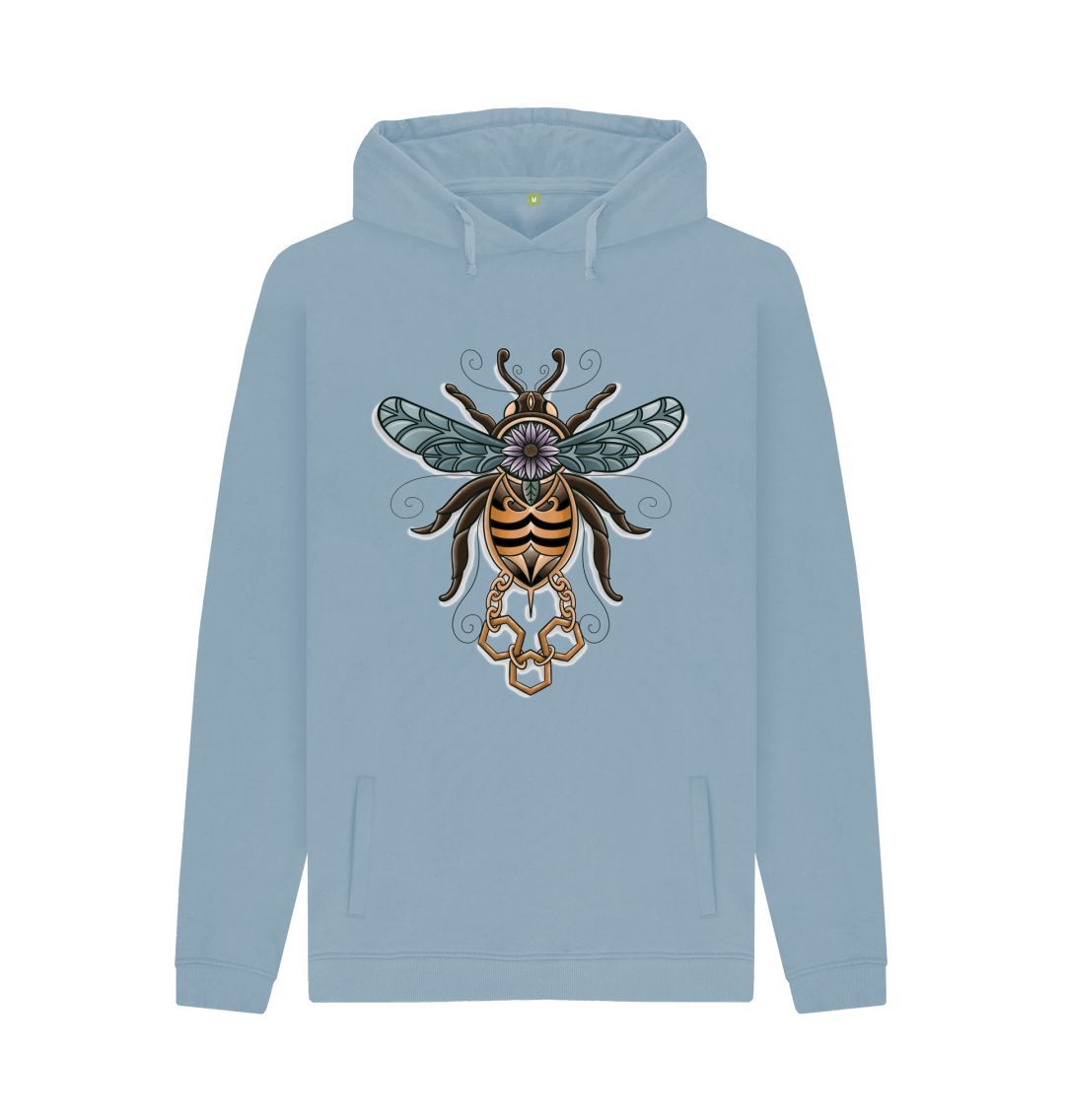 Stone Blue Unisex The guided bumblebee Hoodie.