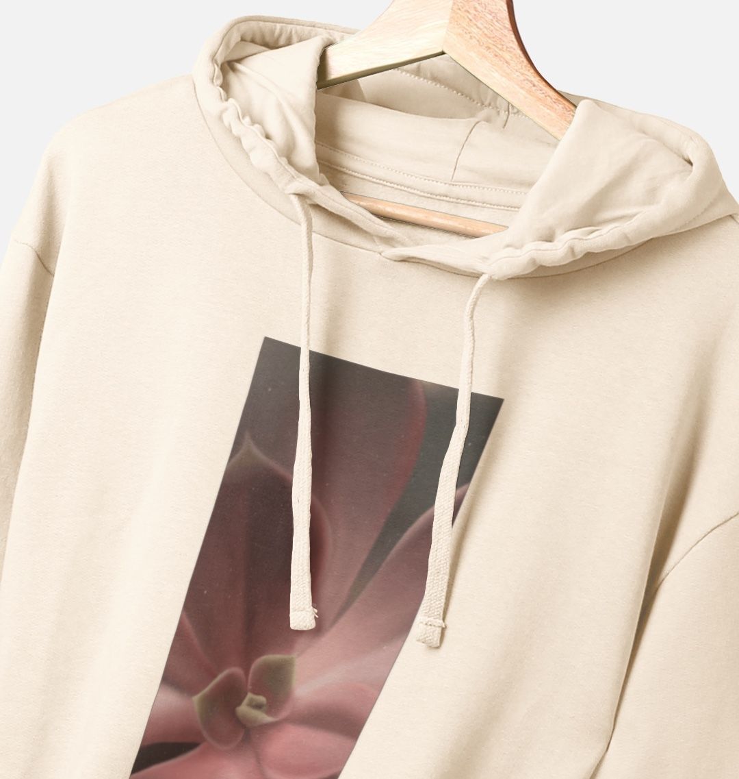 Unisex red to green ombré succulent banner hoodie.