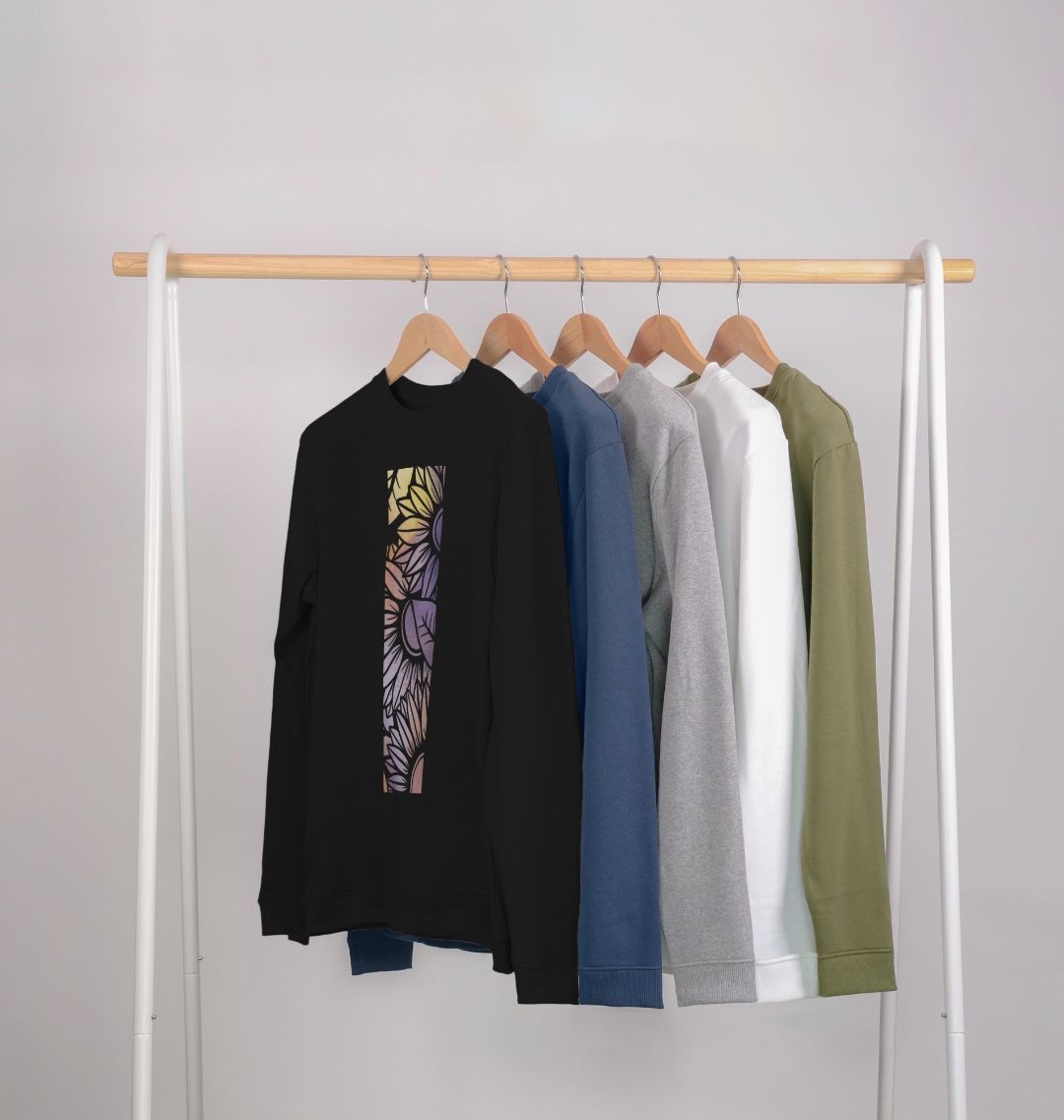 Men’s Rainbow spray painted sweatshirt.