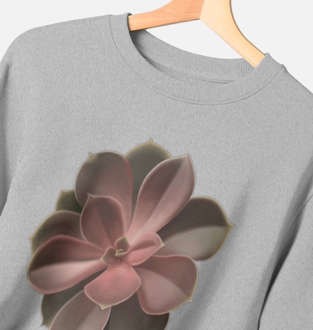 Women’s Red to green ombré succulent sweatshirt.