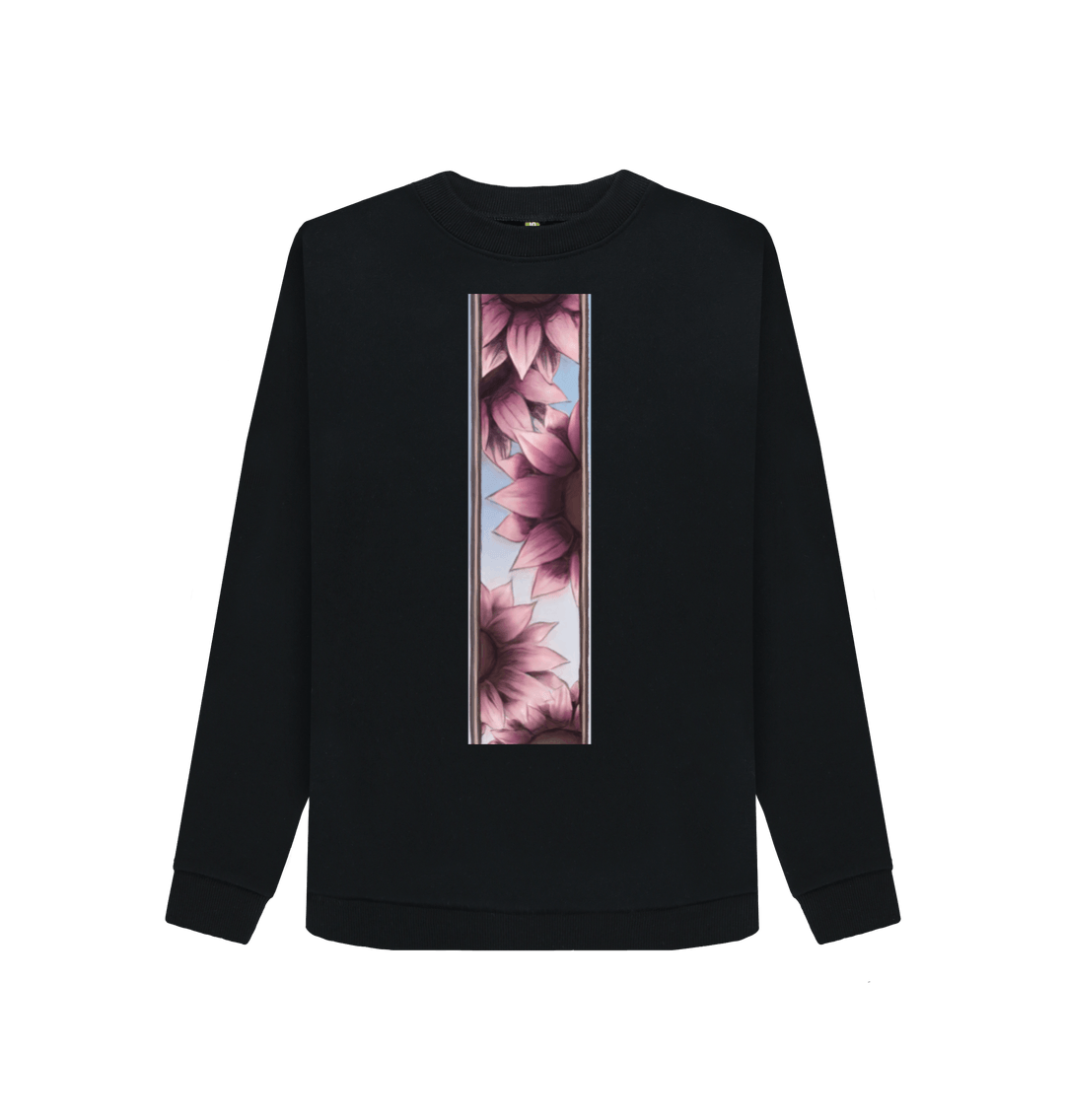 Black Printed Sweater Front