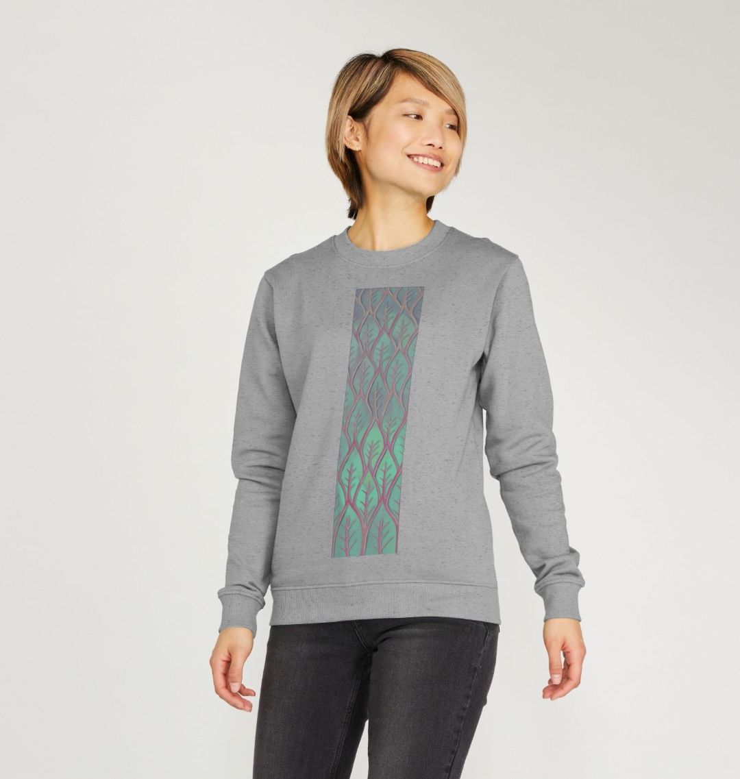 Women’s cosmic leaves crewneck sweatshirt.