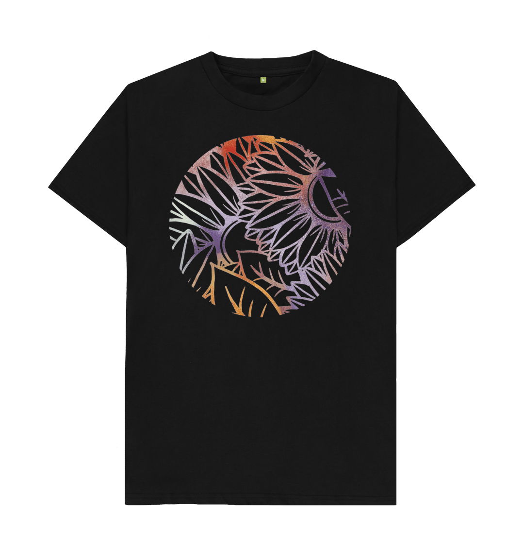 Black Circular spray painted sunflowers