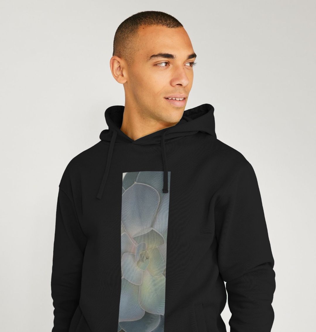 Unisex green ombré succulent banner hoodie.