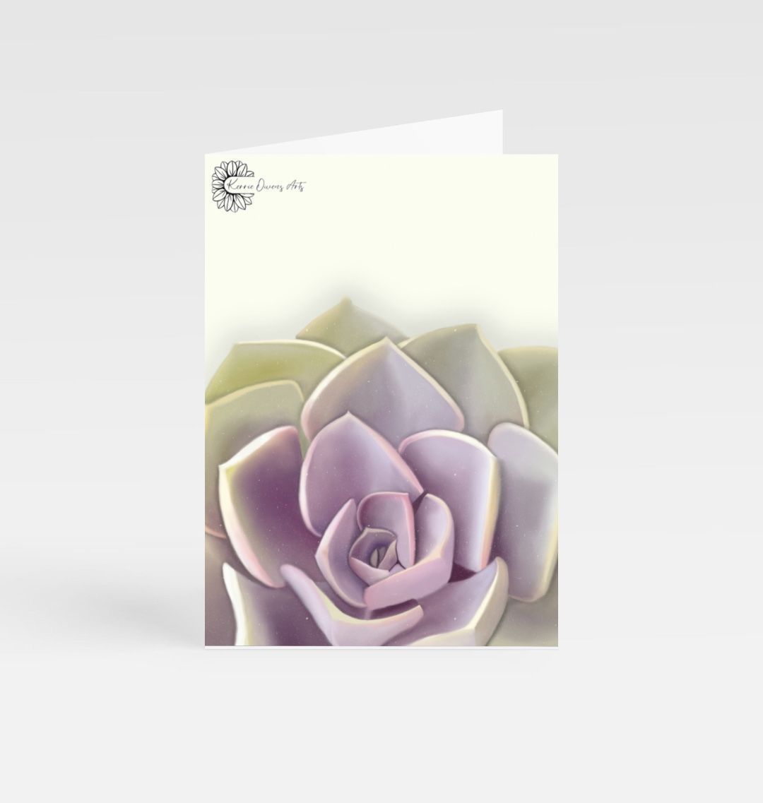 Green purple ombré greetings card.