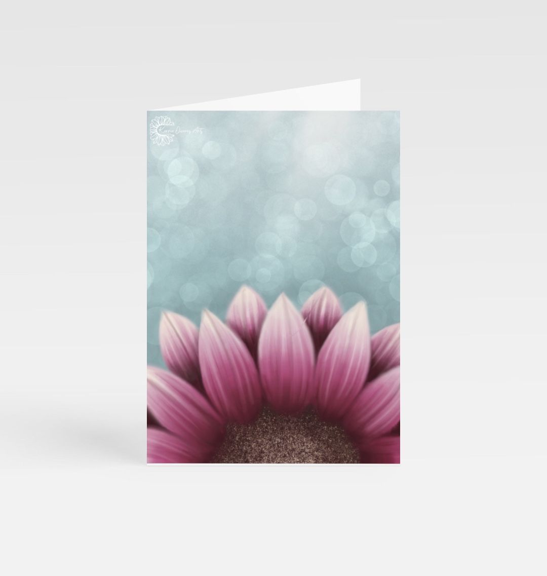 Print sunflower greetings card.
