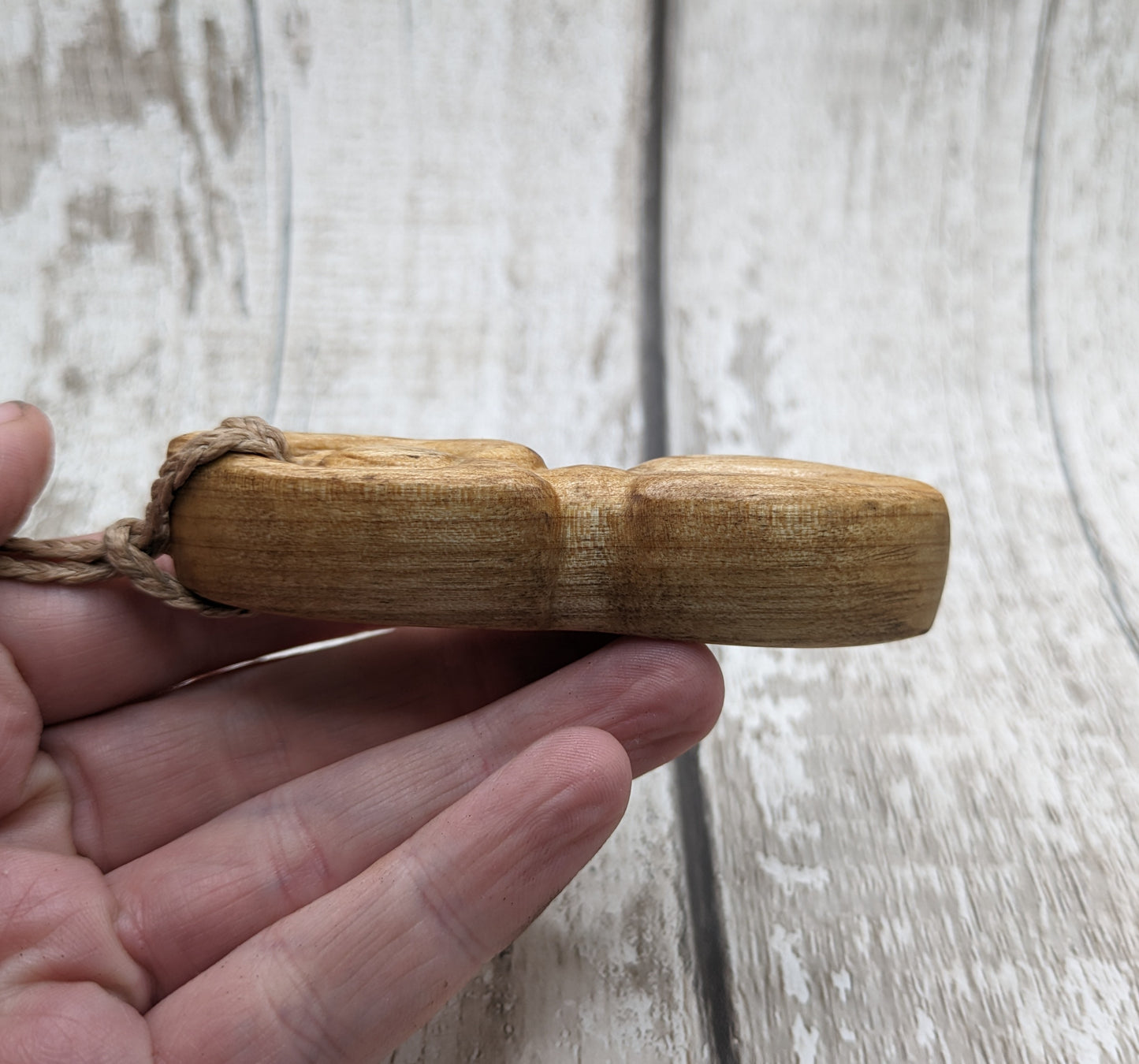 Maple wood carved goddess pendant