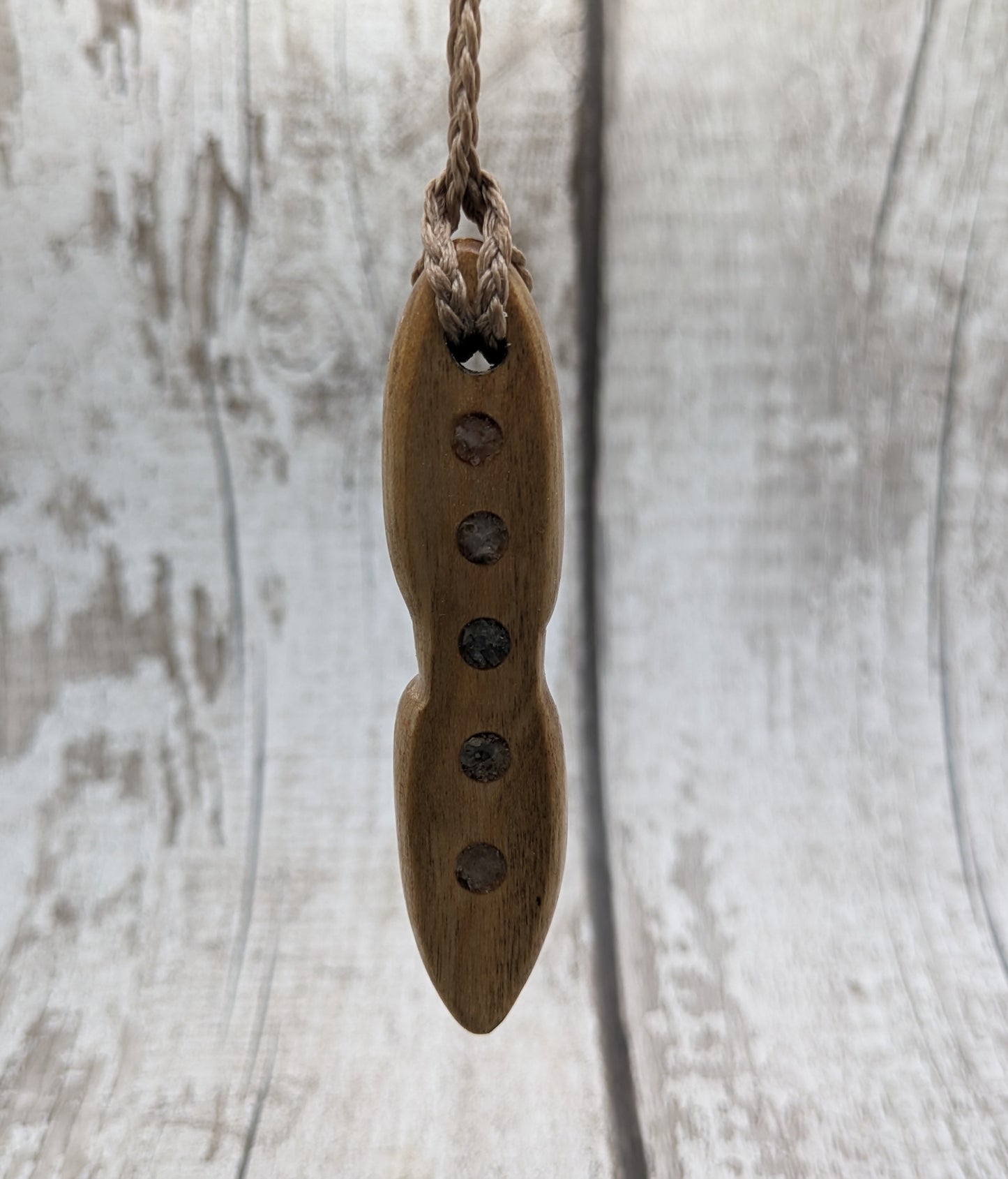Maple wood carved goddess pendant