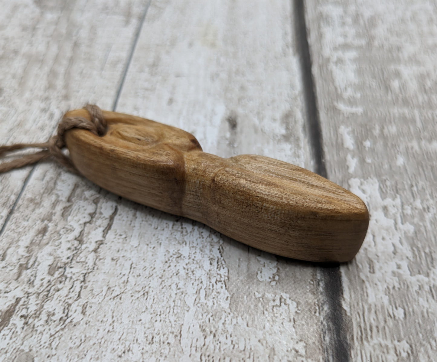 Maple wood carved goddess pendant
